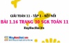 Bài 1.16 SGK Toán 11 tập 1 Kết nối tri thức